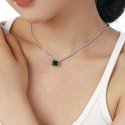 [Raffine]4,0 Karat Elegante Halskette im Radiantschliff