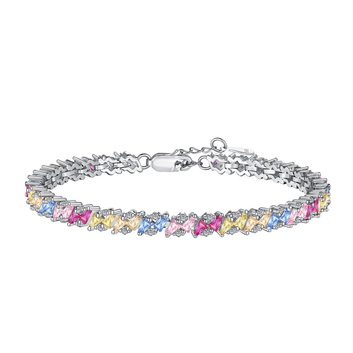 [RAFFINE]Pulsera de fiesta adornada con brillantes y cortes múltiples