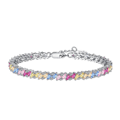 [RAFFINE]Pulsera de fiesta adornada con brillantes y cortes múltiples