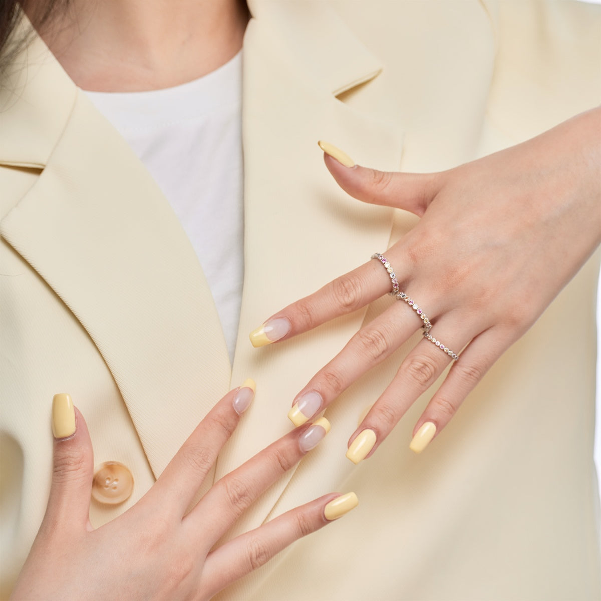 [RAFFINE]Dazzling Lustrous Round Cut Tennis Ring