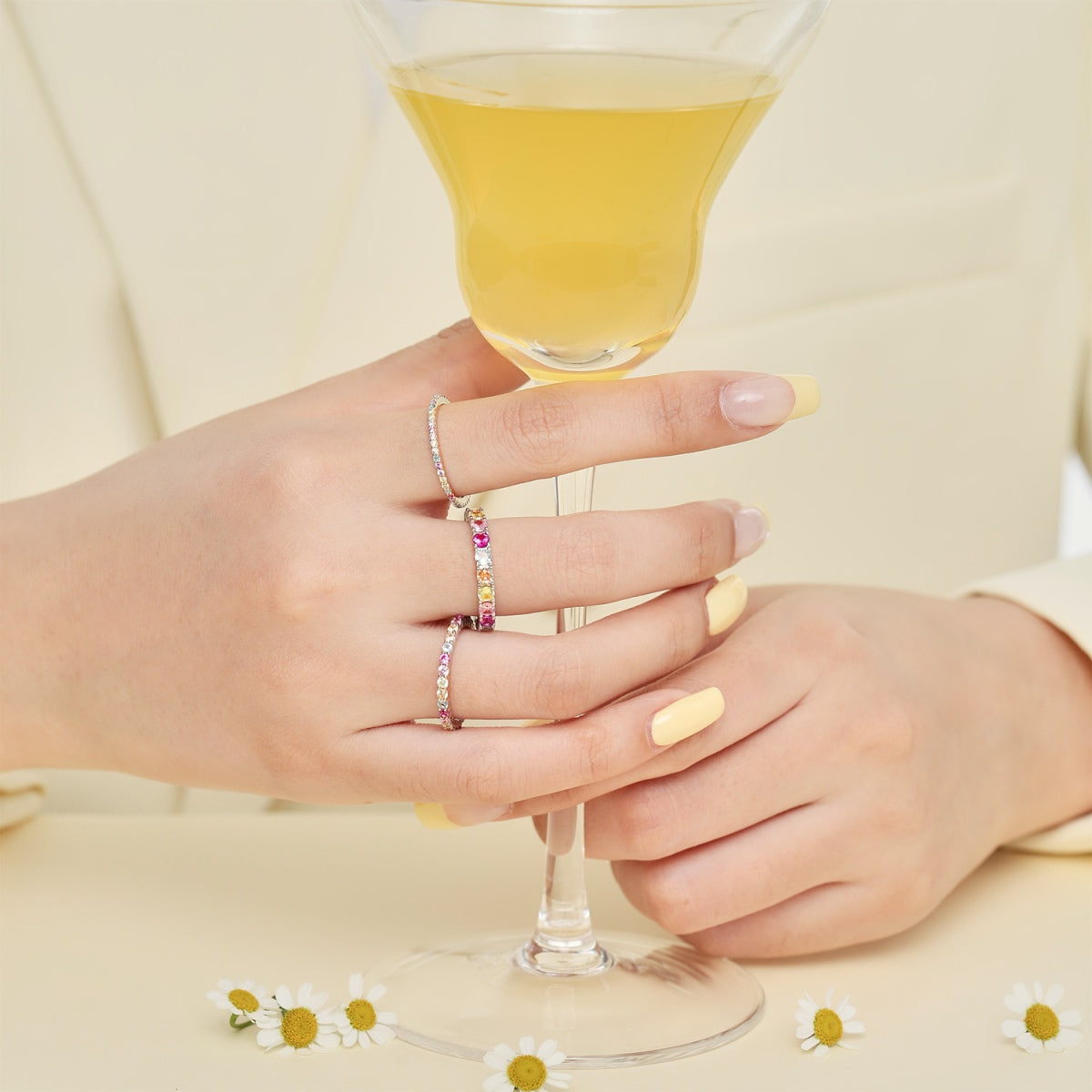 [RAFFINE]Dazzling Lustrous Round Cut Tennis Ring
