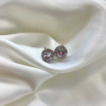 [RAFFINE]Pendientes clásicos de princesa con forma redonda