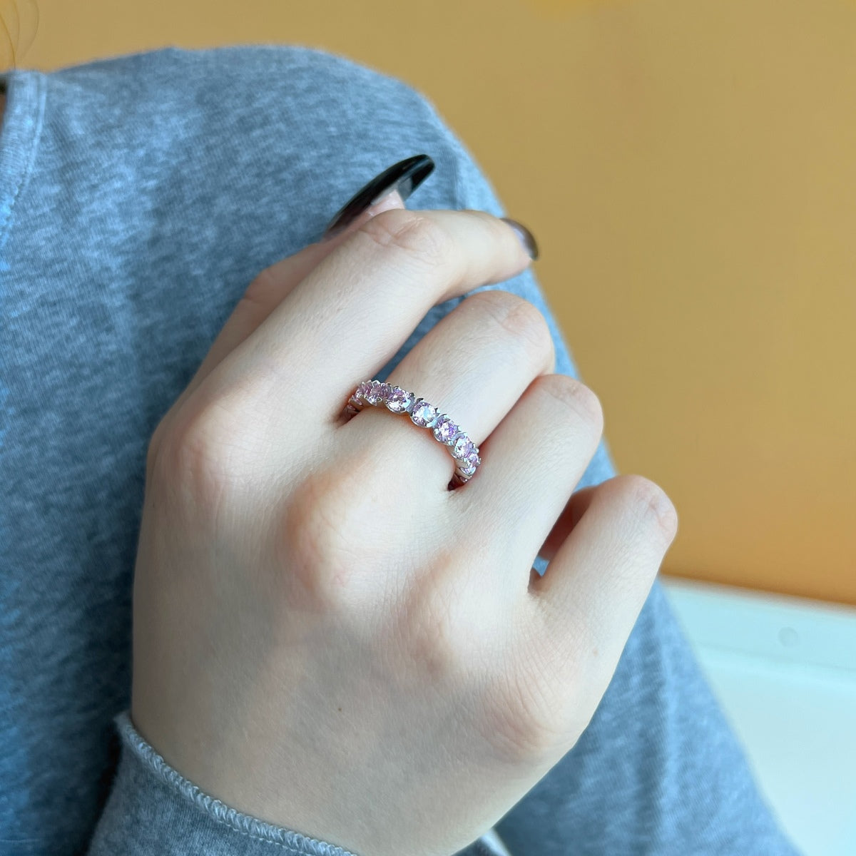 [RAFFINE]Eternity Round Cut Tennis Ring