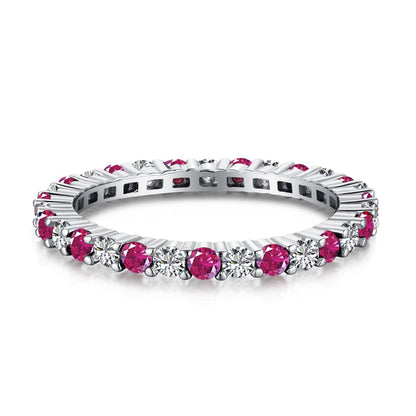[RAFFINE]Exquisite Colorful Round Cut Tennis Ring