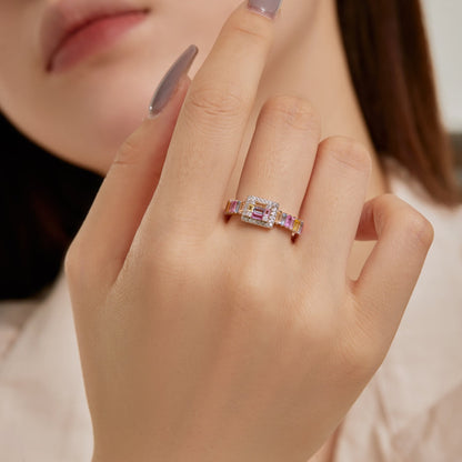 [RAFFINE]Exquisite Colorful Radiant Cut Party Ring
