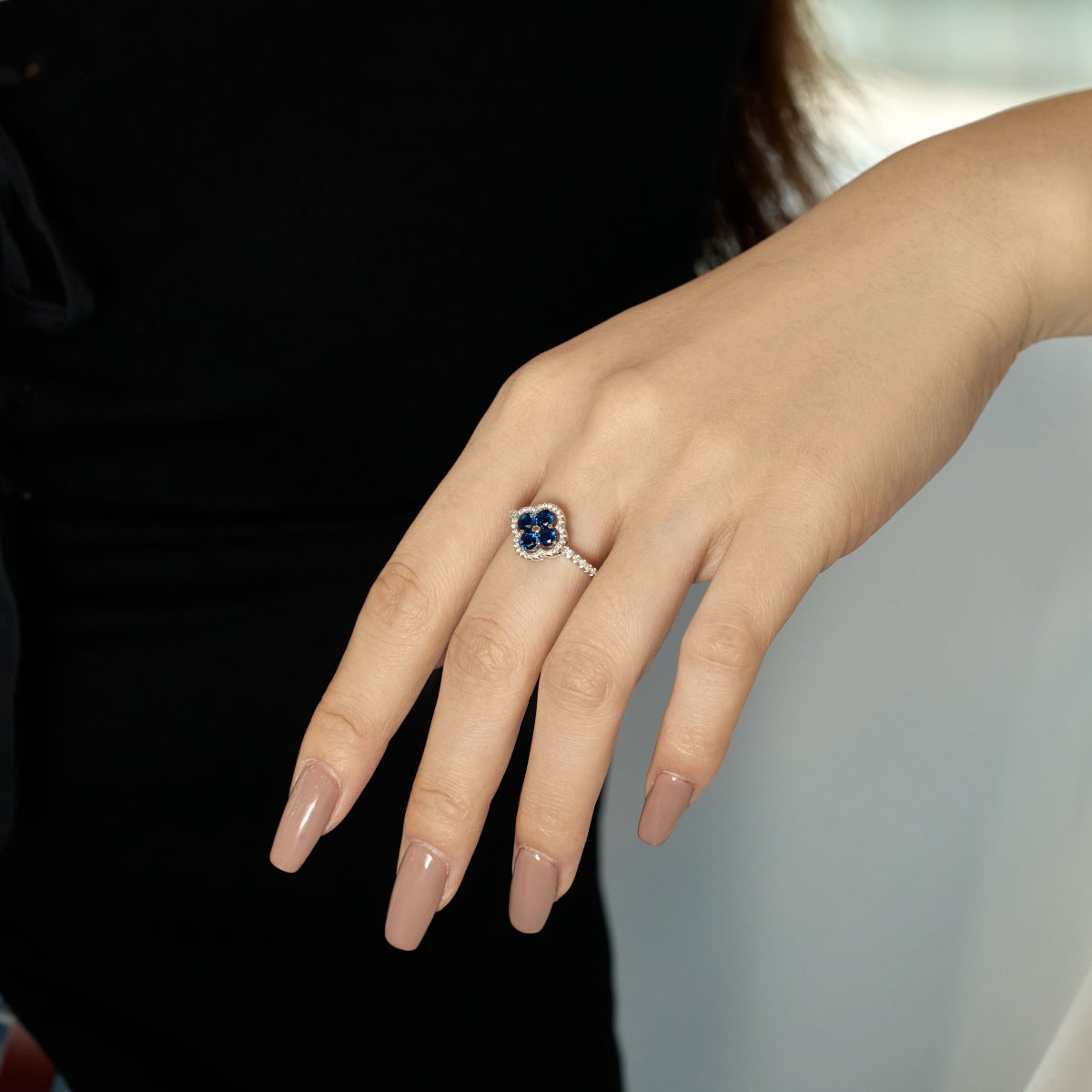 [RAFFINE]Four Leaf Clover Flower Design Ring