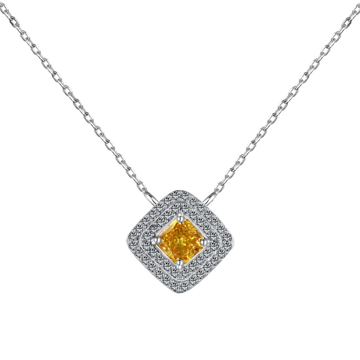 [RAFFINE]Collar brillante de corte Asscher