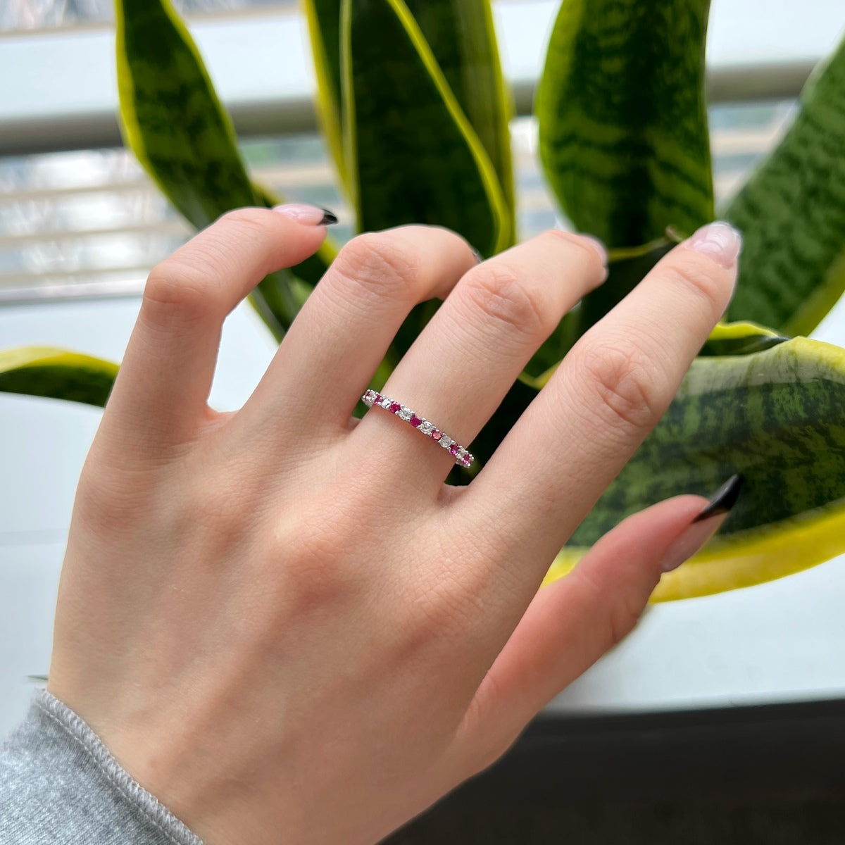 [RAFFINE]Exquisite Colorful Round Cut Tennis Ring