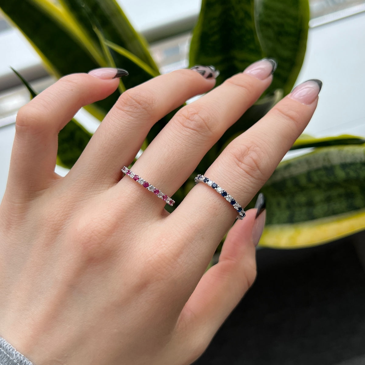 [RAFFINE]Exquisite Colorful Round Cut Tennis Ring