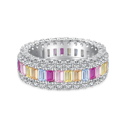 [RAFFINE]Dainty Colorful Radiant Cut Daily Ring