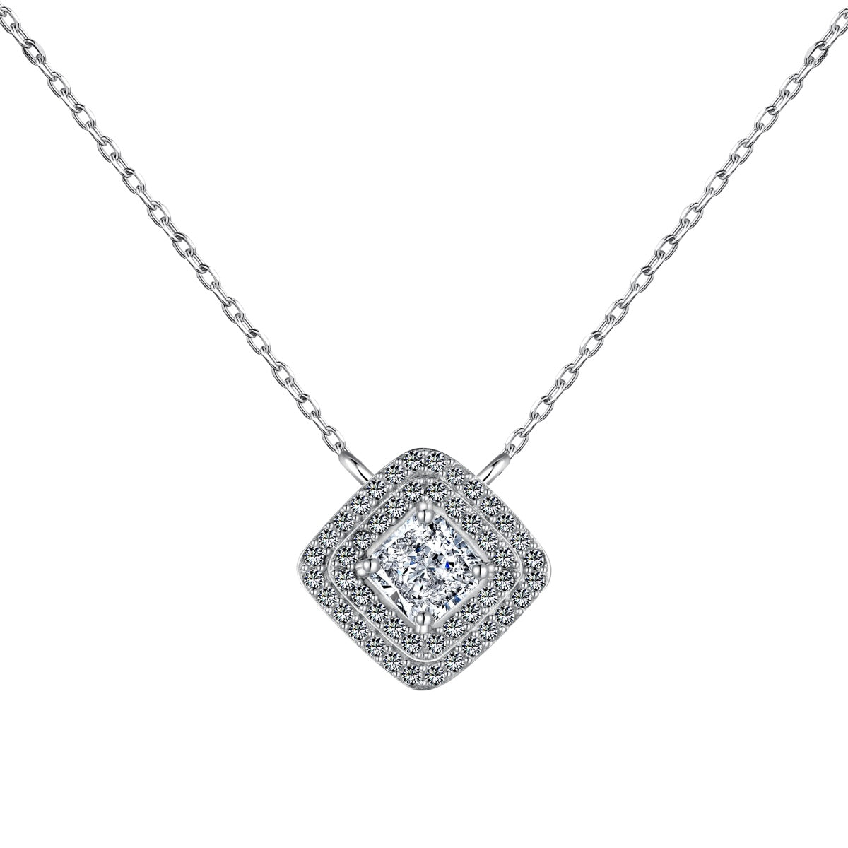 [RAFFINE]Collar brillante de corte Asscher