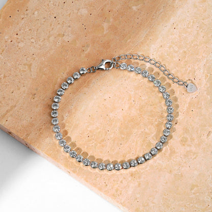 [RAFFINE]Ornate  Sparkling Round Cut Daily Bracelet