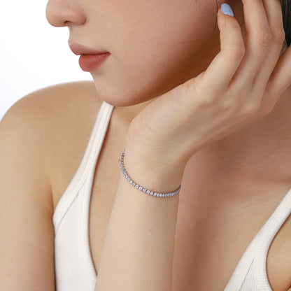 [RAFFINE]Dazzling Sparkling Round Cut Daily Bracelet