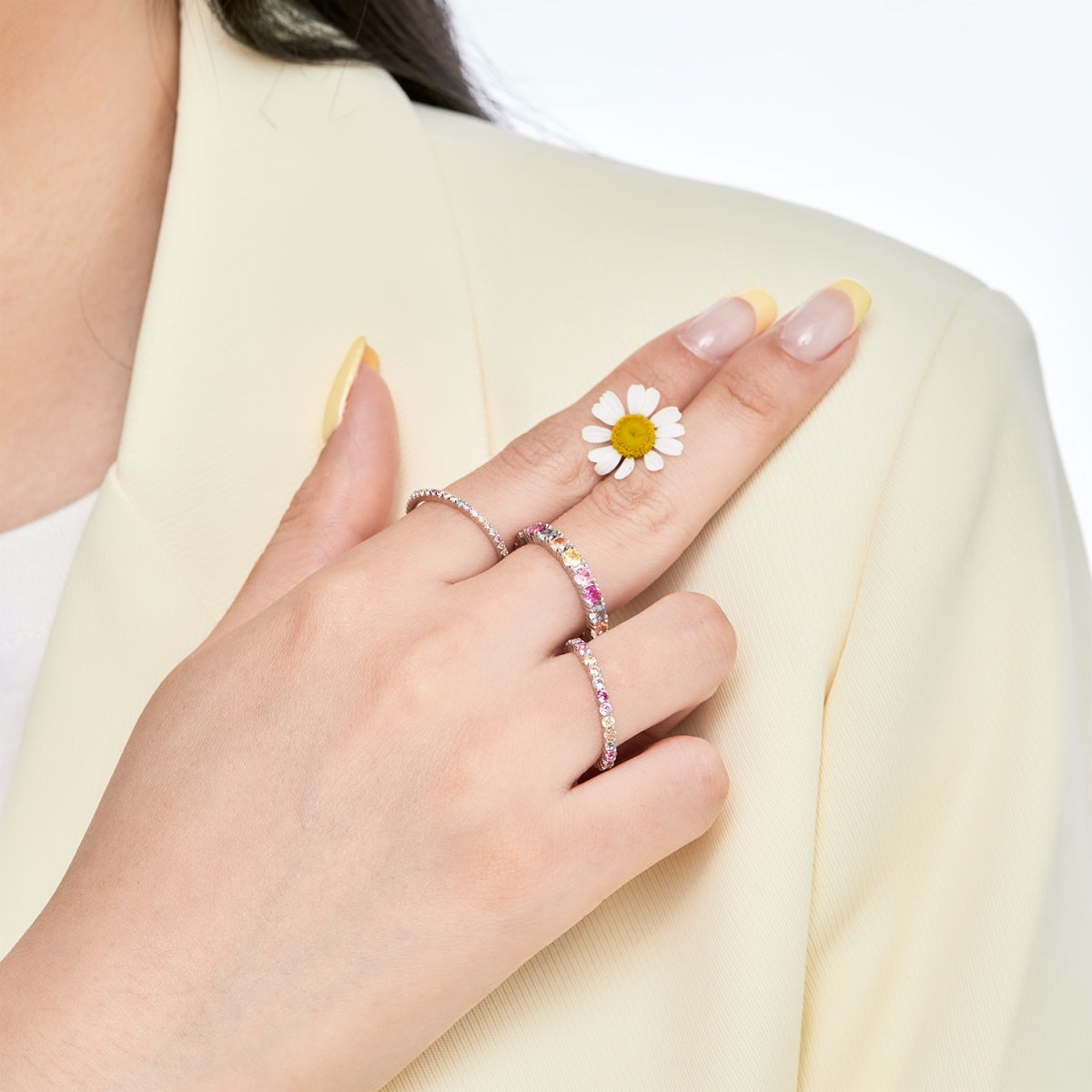 [RAFFINE]Elegant Vivid Round Cut Daily Ring