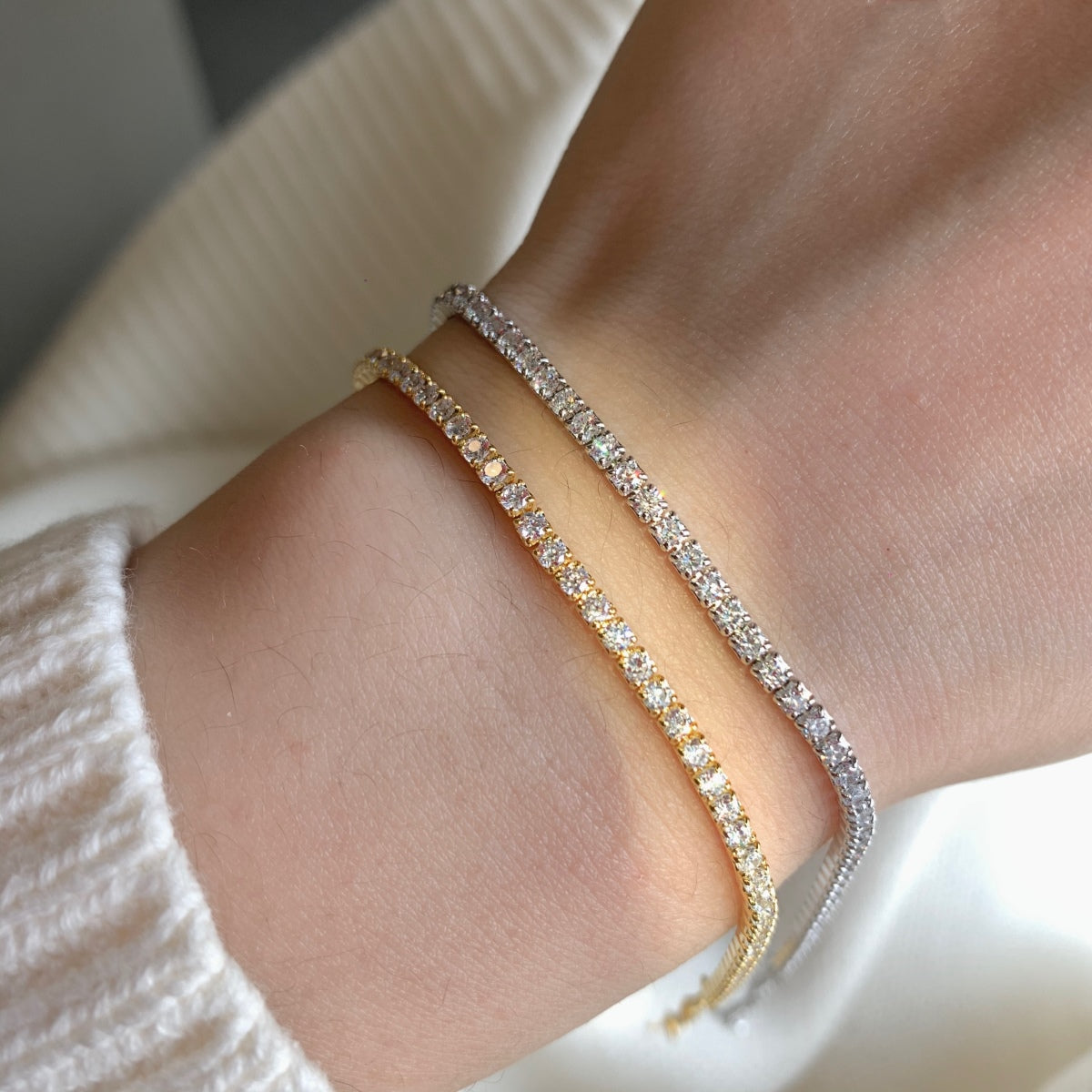 [RAFFINE]Radiant Shinning Princess Cut Tennis Bracelet