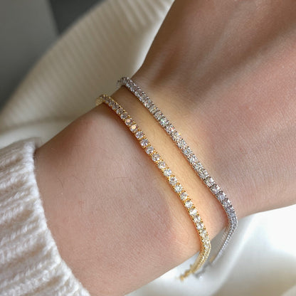 [RAFFINE]Radiant Shinning Princess Cut Tennis Bracelet
