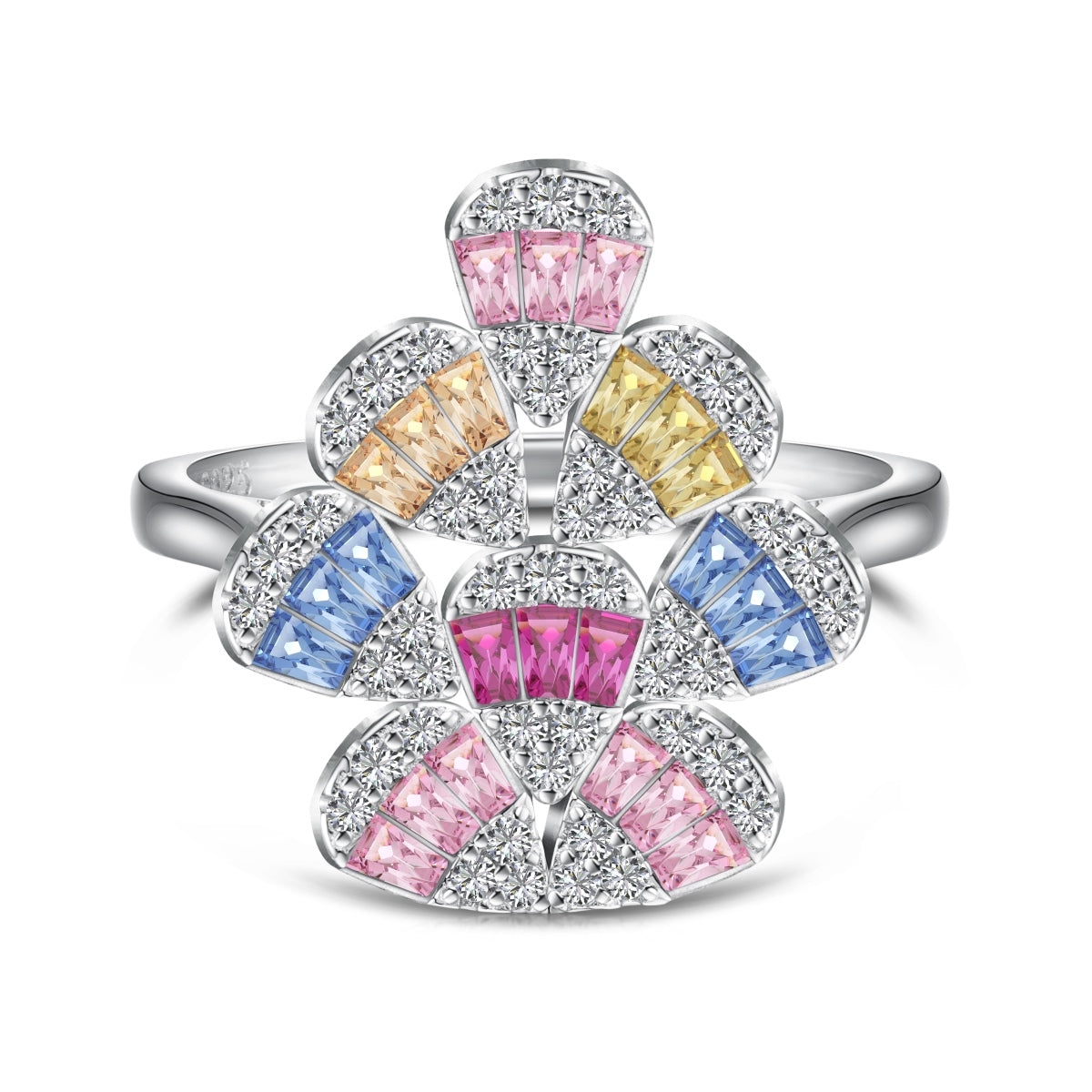 [RAFFINE]Sparkling Colorful Water Drop Shape Daily Ring