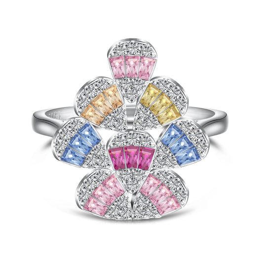 [Raffine]Sparkling Colorful Water Drop Shape Daily Ring