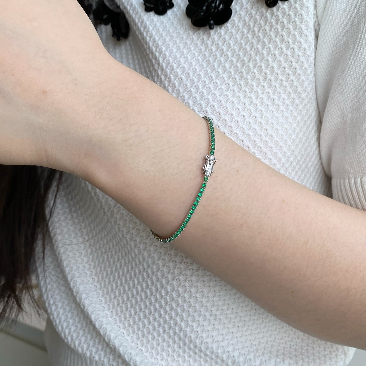 [RAFFINE] Pulsera diaria deslumbrante con corte redondo colorido