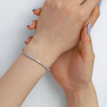 [RAFFINE]Ornate  Sparkling Round Cut Daily Bracelet