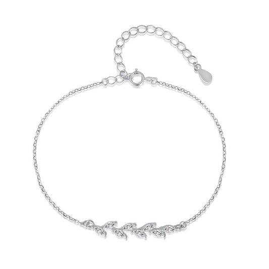 [RAFFINE]Pulsera elegante con forma de hojas de trigo