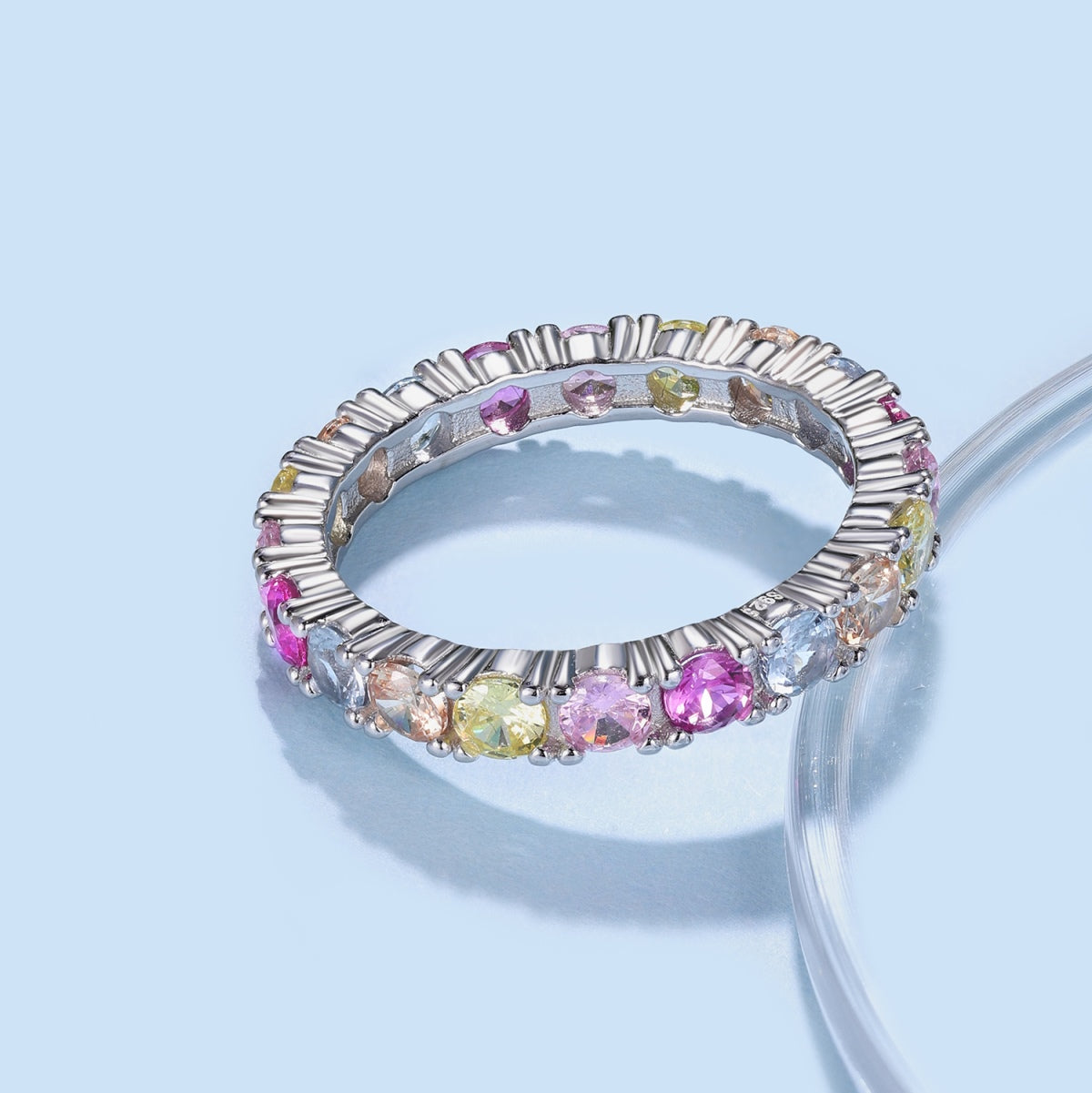[RAFFINE]Dazzling Lustrous Round Cut Tennis Ring