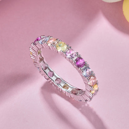 [RAFFINE]Dazzling Lustrous Round Cut Tennis Ring