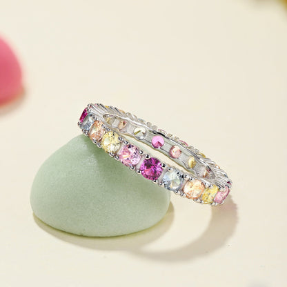 [RAFFINE]Dazzling Lustrous Round Cut Tennis Ring