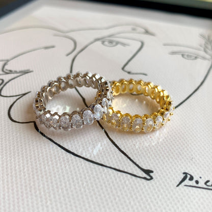 [RAFFINE]Ornate Oval Cut Tennis Ring