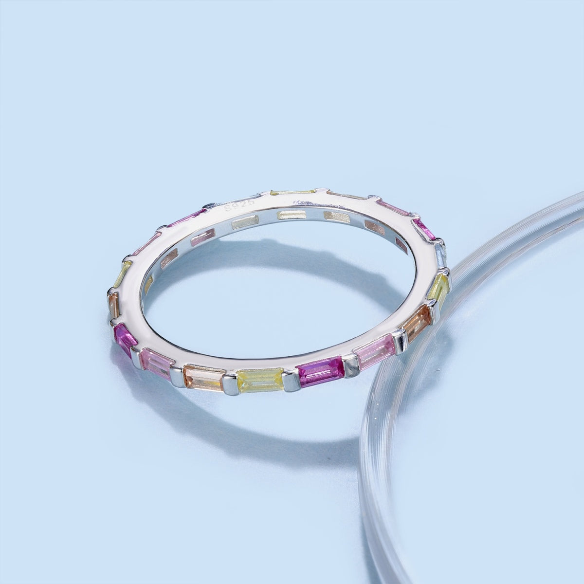 [RAFFINE]Exquisite Multicolored Emerald Cut Daily Ring
