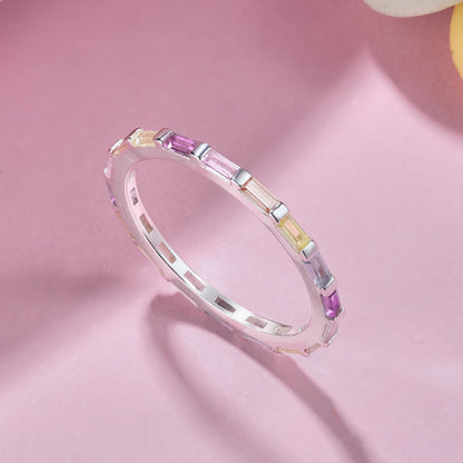 [RAFFINE]Exquisite Multicolored Emerald Cut Daily Ring