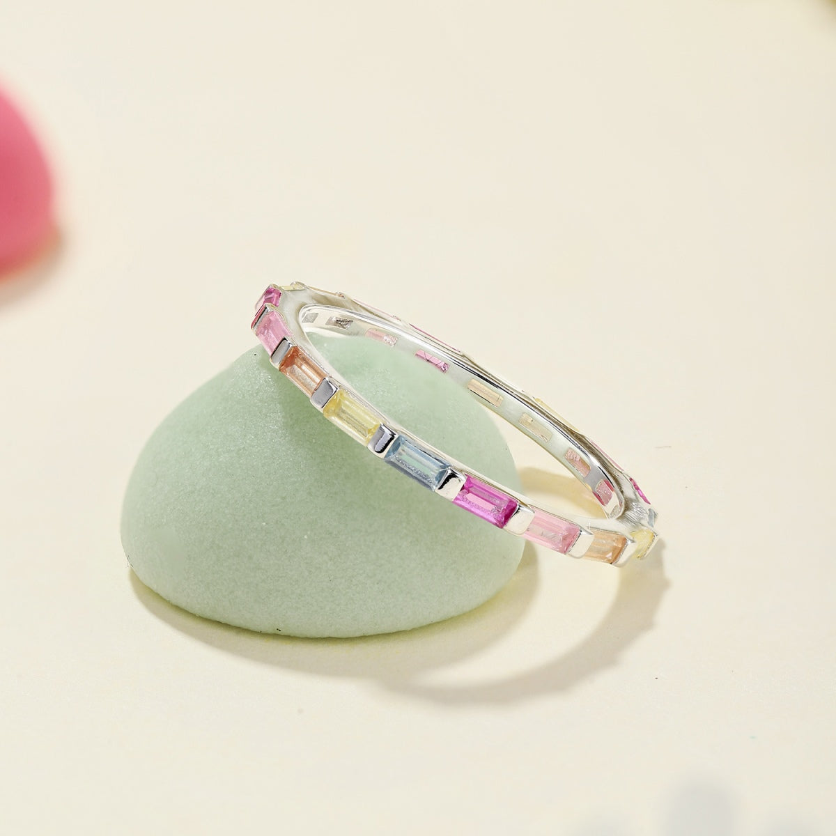 [RAFFINE]Exquisite Multicolored Emerald Cut Daily Ring