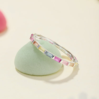 [RAFFINE]Exquisite Multicolored Emerald Cut Daily Ring