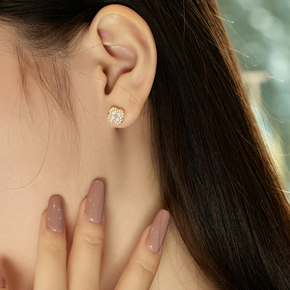 [RAFFINE]Pendientes con forma de flor de trébol de cuatro hojas