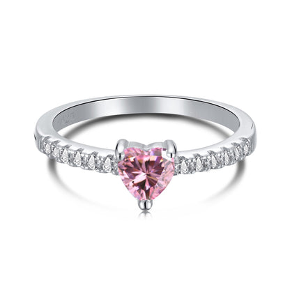 [RAFFINE]0.5 Carat CaratEternity Charming Heart Shape Lover Ring