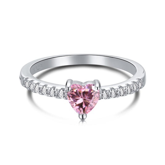 [RAFFINE]0.5 Carat CaratEternity Charming Heart Shape Lover Ring