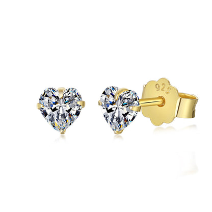 [RAFFINE]Sparkling Heart Shaped Simple Earrings