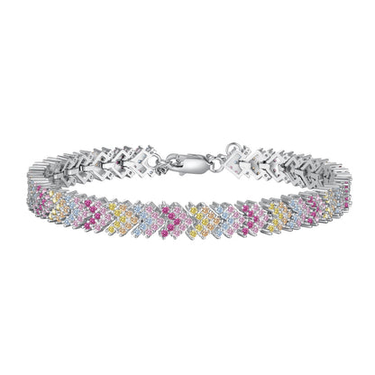 [RAFFINE]Pulsera de fiesta adornada con corte redondo brillante