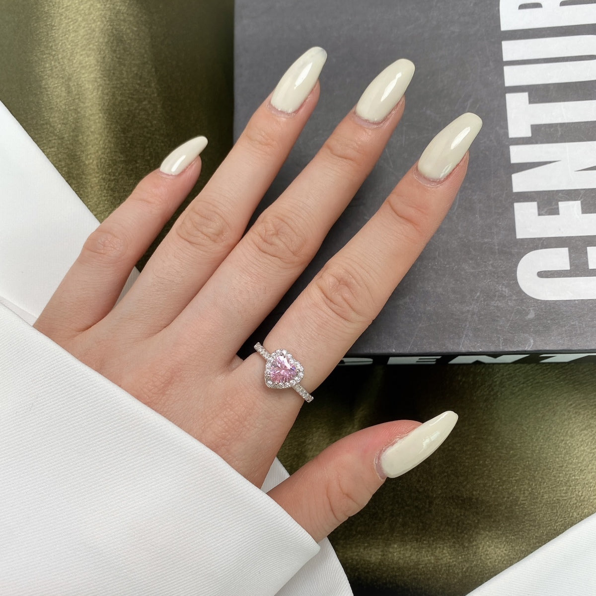 [RAFFINE]Eternity Splashy Romantic Heart Shape Lover Ring