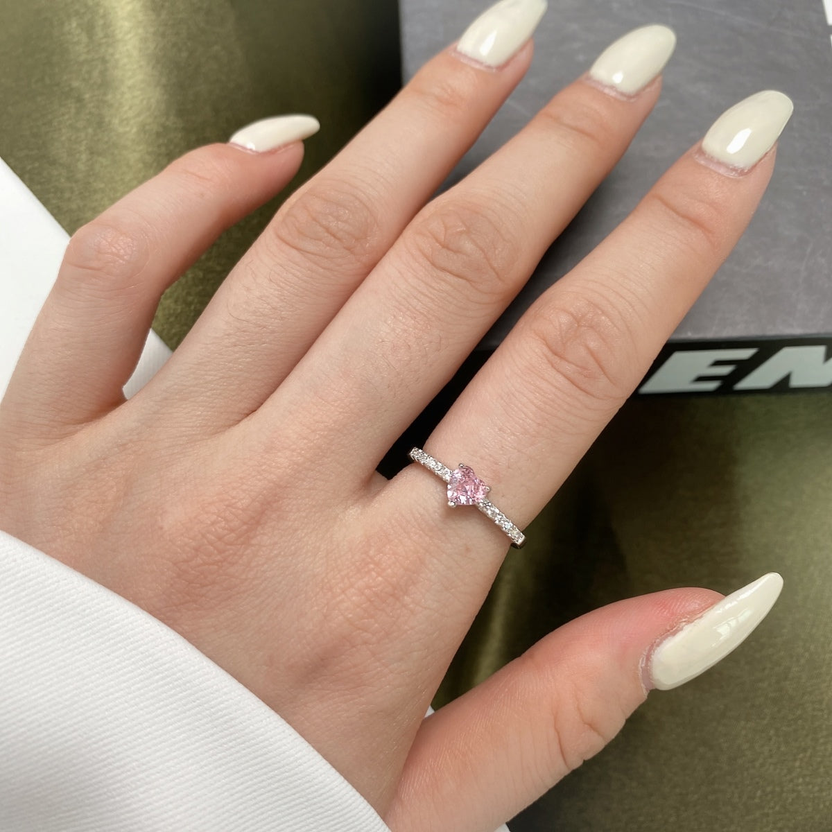 [RAFFINE]0.5 Carat CaratEternity Charming Heart Shape Lover Ring