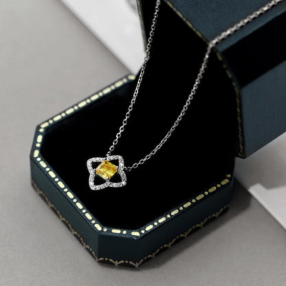 [Raffine]Exquisite Halskette im Prinzessschliff in Blumenform