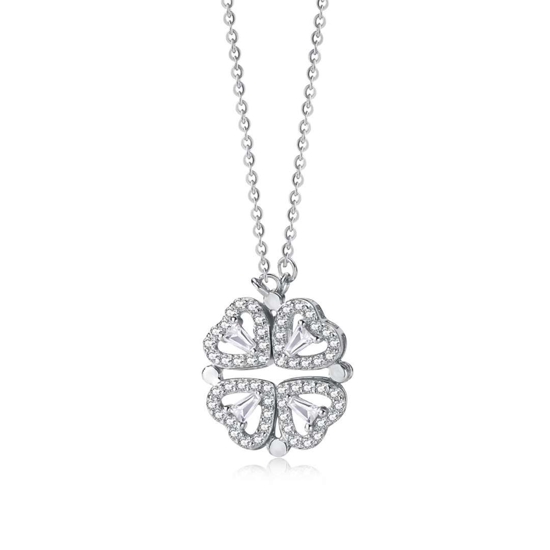 [RAFFINE]Collar con forma de flor tallada con corazón adornado