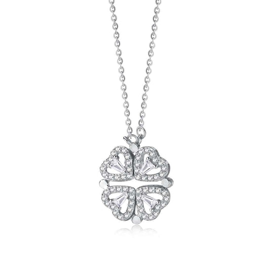 [RAFFINE]Collar con forma de flor tallada con corazón adornado