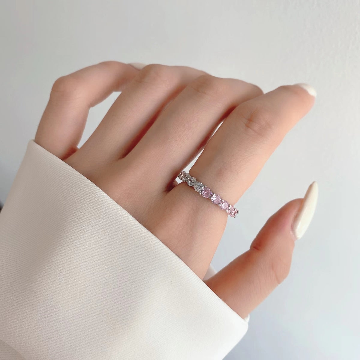 [RAFFINE]Sparkling Round Cut Tennis Ring