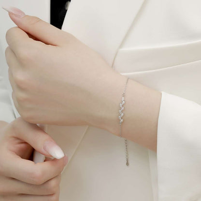 [RAFFINE]Pulsera elegante con forma de hojas de trigo