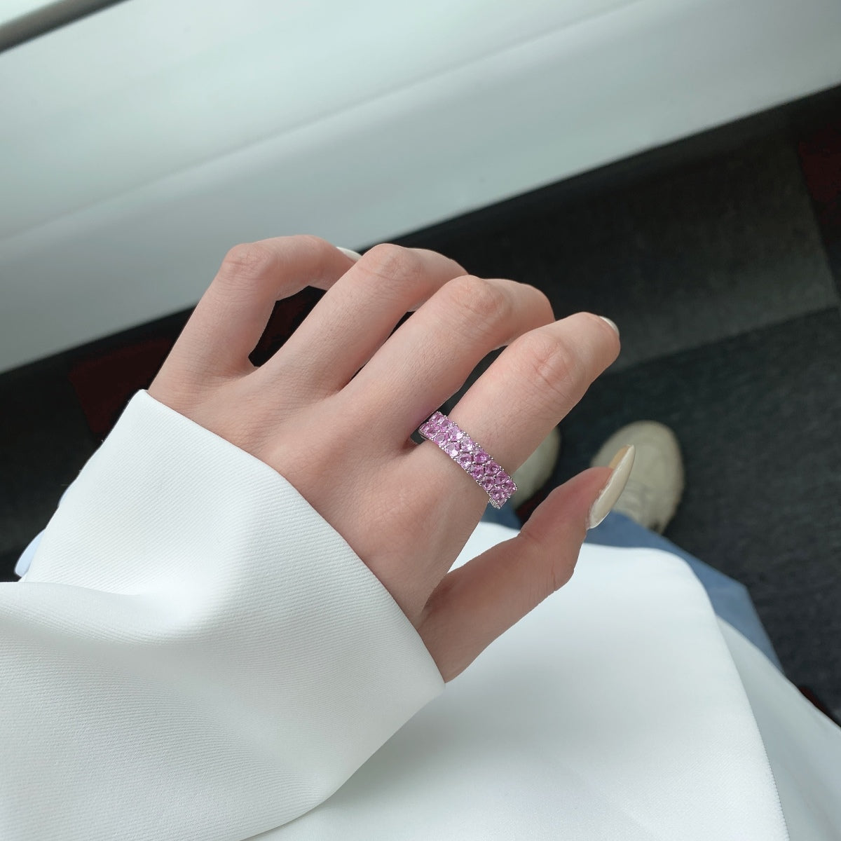 [RAFFINE]Sparkling Full Heart Ring
