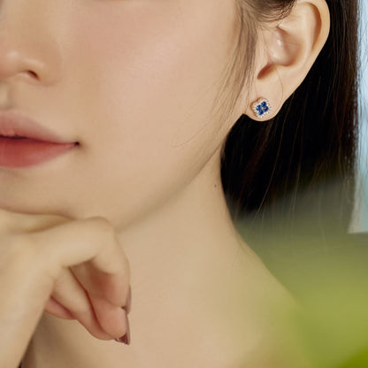 [RAFFINE]Pendientes con forma de flor de trébol de cuatro hojas