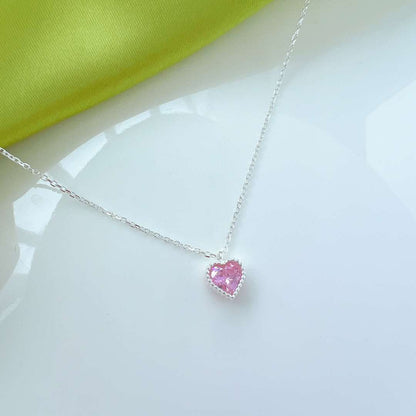 [RAFFINE]Collar con forma de corazón adornado