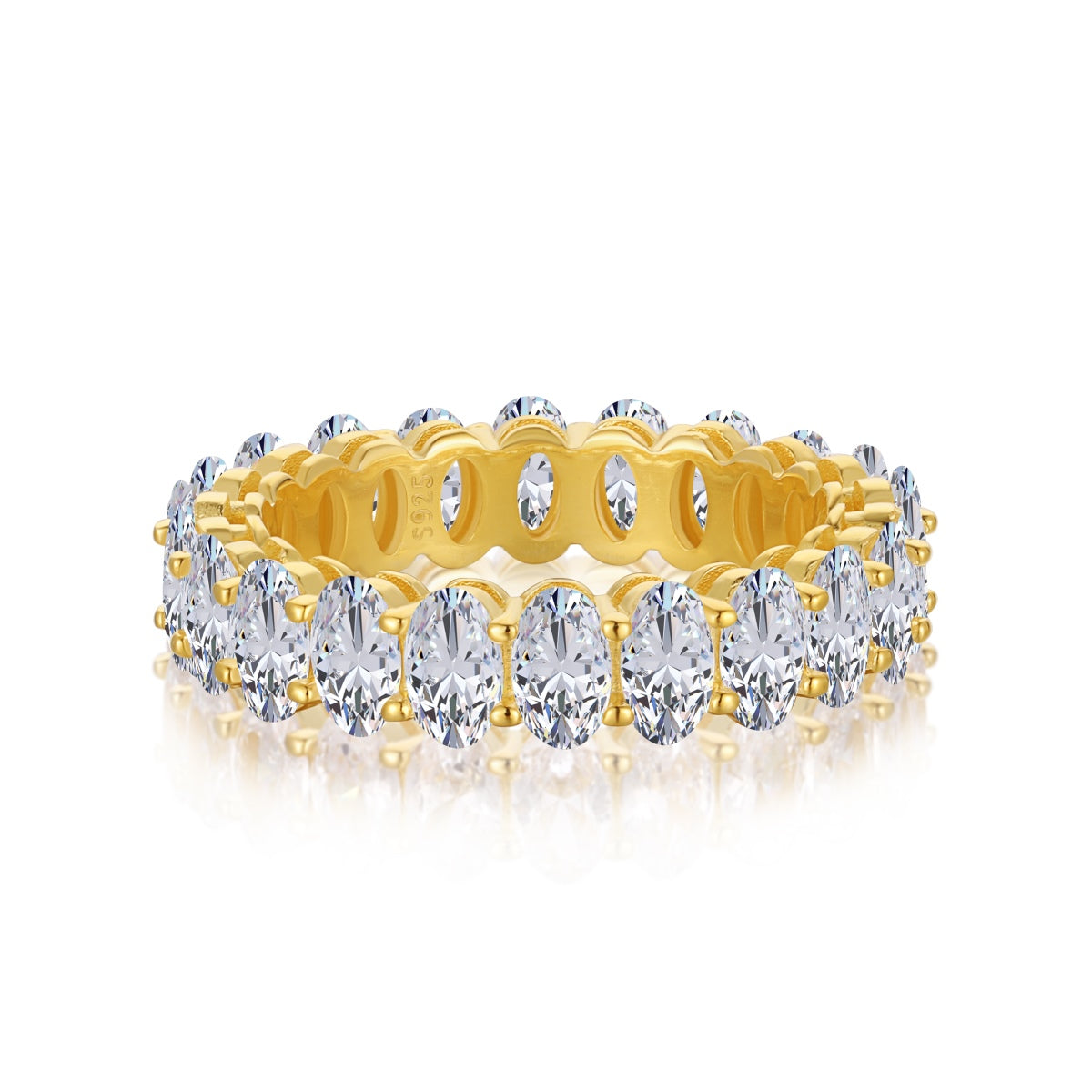 [RAFFINE]Ornate Oval Cut Tennis Ring