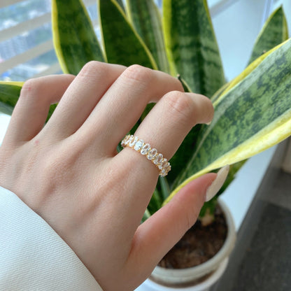 [RAFFINE]Ornate Oval Cut Tennis Ring